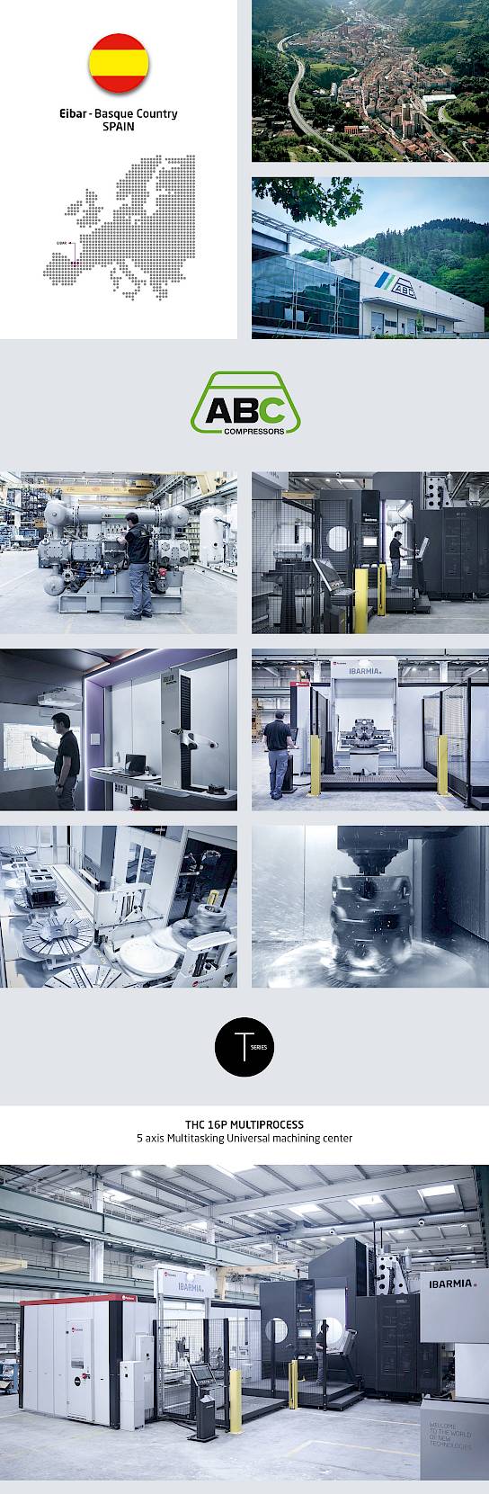 IBARMIA, ABC Compressors, THC16 MULTIPROCESS, Pallet Pool, automatic machining, production efficiency, industrial automation, 5-axis machining.
