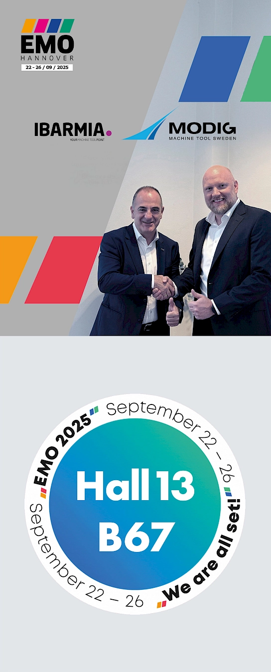 IBARMIA, MODIG, EMO Hannover 2025, industrial exhibition, CNC machining, machining centers, innovation in manufacturing, strategic alliance